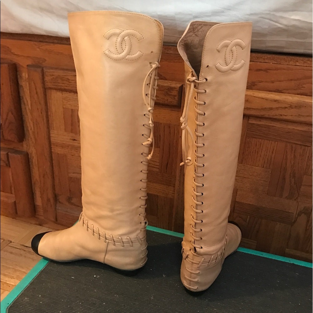 Authentic Chanel Knee Boots